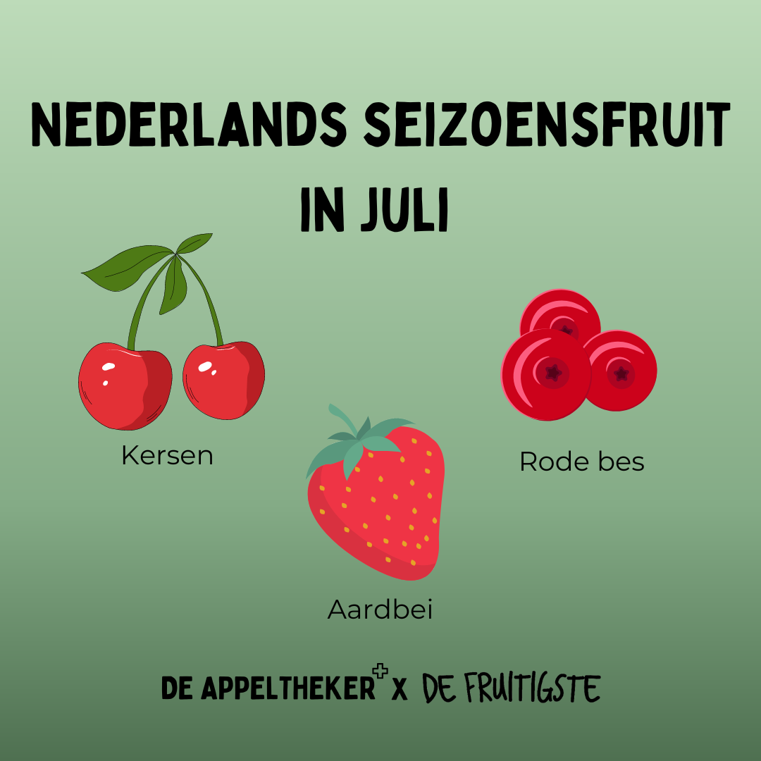 Nederlands seizoensfruit juli appeltheker